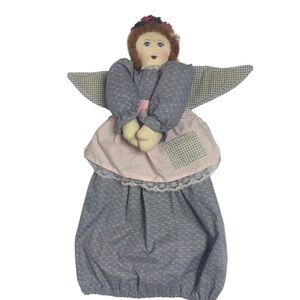 Vintage 90s Doll Handcrafted Hand Painted Floral French Farmhouse Cottage Core